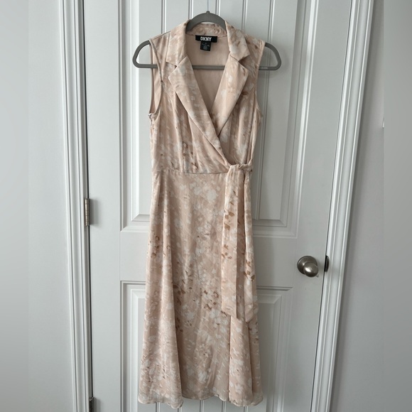 DKNY - Women's Printed Chiffon Side-Tie Midi Dress - Size 6 - Picture 7 of 8